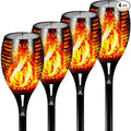 Otdair 96 LED Solar Lights Outdoor Upgraded 4 Pack, 2200mAh Solar Tiki Torches with Flickering Flame, Waterproof 43" Tall & Super Larger Size Solar Torch Light for Garden, Yard, Patio, Decorations