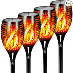 Otdair 96 LED Solar Lights Outdoor Upgraded 4 Pack, 2200mAh Solar Tiki Torches with Flickering Flame, Waterproof 43" Tall & Super Larger Size Solar Torch Light for Garden, Yard, Patio, Decorations