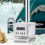 VEVOR Camping Wood Stove Stainless Steel Camping Tent Stove, Portable Wood Burning Stove with Chimney Pipes & Gloves, 640in³Firebox Hot Tent Stove for Outdoor Cooking and Heating with 8 Pipes
