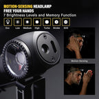 C6 2000 Lumens Rechargeable Headlamp, 3800mAh Proximity Sensor Headlamp & Right-Angle LED Flashlight, Magnetic Base, TIR Lens, IP68 Waterproof, Hands-Free Sensing Control