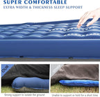 FAQIUQI Camping Sleeping Pads，Extra Thick 5 Inch Inflatable Sleeping Mat with Pillow Built-in Pump，Oversized Mattress Super Portable Backpacking Sleeping Pad (Blue)