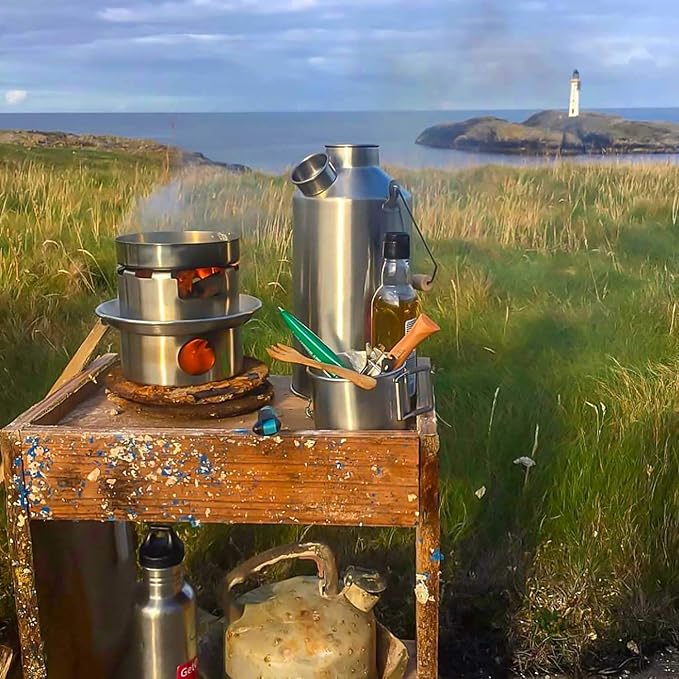 Large Hobo Stove Kelly Kettle Stainless Steel - Fits ONLY Base Camp and Scout models. Cook for hours with sticks and twigs. For Camping, Hunting, Fishing, Scout Camp, Emergencies, Hurricanes, Tornados