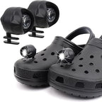Headlights for Shoe 2pcs, butterfly charm Accessories for Kids, Headlights Lights with 3 Light Modes for Dog Walking, Camping, Running, Suitable for Adults Kids (Black)
