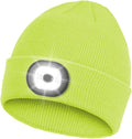 Beanie Headlamp - Unisex Winter Knit Cap Gifts for Men Dad Father with LED Hands Free USB Rechargeable Caps