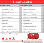 deftget 163 Pieces First Aid Kit Waterproof IFAK Molle System Portable Essential Injuries Medical Emergency equipment Survival kits for Car Kitchen Camping Travel Office Sports Home