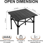 Camping Table Roll up Table,2-4 Person Portable Adjustable Height Roll up Aluminum Table with Carry Bag