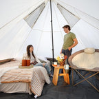 CORE 6 Person Bell Tent with LED Lights | Spacious Family Lighted Tent with Carry Bag for Camping, Glamping, and Backyard Adventures
