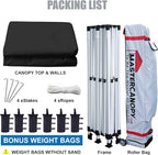 MASTERCANOPY Heavy Duty Pop-up Canopy Tent with Sidewalls (10x20,Black)