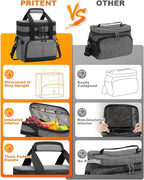 Lunch Box For Men Women Double Deck Insulated Lunch Bag For Men Woman Leakproof Expandable Cooler Bag with Adjustable Shoulder Strap for Work Picnic School(Gray‌,Medium)