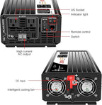 Xijia 2500W Pure Sine Wave Inverter，48V to 120V AC Converter for Home，Solar Systems，Remote and Bluetooth Control for Truck，Camping，with 2 US AC Socket，Surge Power 5000W