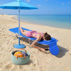WLIVE Beach Lounge Chair for Adults, 4-Position Folding Tanning Chairs with Face Hole, 2 Legs Support Portable Outdoor Chair for Beach, Pool, Blue