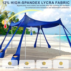 Beach Tent Sun Shelter UPF 50+,10x10 FT Beach Canopy Tent Sun Shade,Pop Up Beach Canopy with 8 Sandbags,Outdoor Beach Shade for Camping Trips, Fishing, Backyard Fun Picnics (Navy Blue)