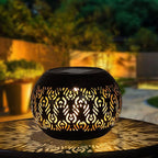 Solar Lanterns Waterproof Outdoor Decor,Hollow Out Retro Metal Solar Lights, Unique Gardening Gifts for Women Mom, Outside Garden Yard Porch Lawn Indoor Tabletop Decorations