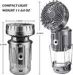 2Pack Solar Camping Lantern with Fan, 3-Way Power Source,Rechargeable Lanterns for Power Outages, Camping Lights for Tent Hurricane Emergency Camping Gear Must Haves