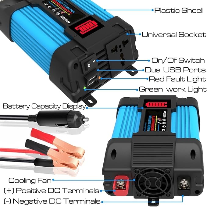 100W Solar Panel Kit with 4000W/6000W DC 12V to AC 220V/110V Inverter and 50A Controller, Complete Solar System for Home and Outdoor Power Generation(300W,12v-220v)