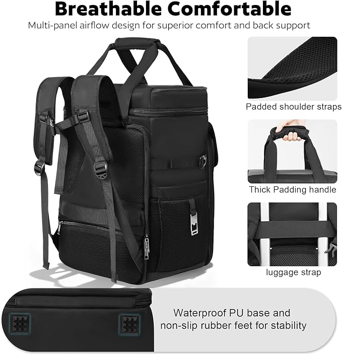 Bartender Bag, Leakproof Travel Bartender Kit Backpack for Carrying Bar Kit, Portable Bar Bag for Cocktail Shaker and 6 Wine Bottle, Professional Mixology Gift for Travel Home Party (Backpack Only)