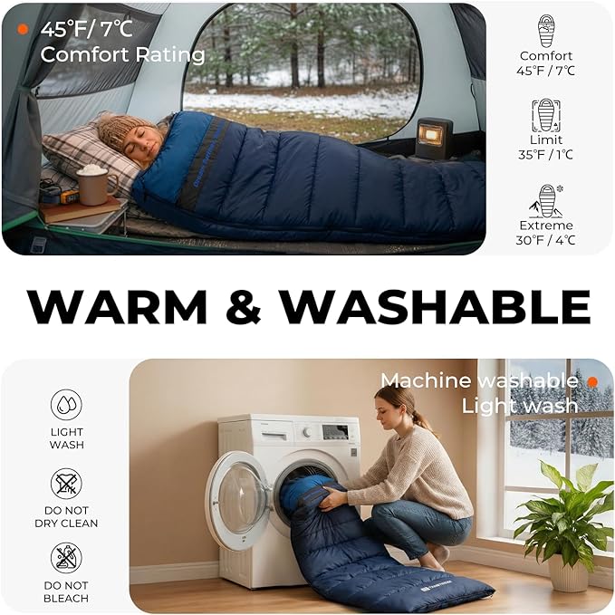 Cotton Flannel XXL Sleeping Bags for Adults Cold Weather Camping Sleeping Bag for Adults Kids Teens with Compression Sack,Camping Gear for Traveling,Hiking,Climbing,Outdoor,Indoor