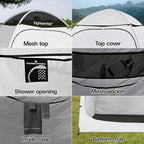 EighteenTek® Shower Tent Camping, 2-Room Portable Changing Room, Outdoor Shower Enclosure, Pop Up Privacy Tent Shelter with Floor & Doors, Waterproof & Lightweight, Camping Toilet Bathroom