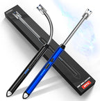 2 Pack Plasma Arc Electric Candle Lighters Rechargeable, Flexible Gooseneck Long Reach for Scented Candles, BBQ Grill &Camping - Windproof Design Lighters - Stocking Stuffers, Black & Blue