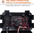 12V Multifunctional Control Box Camping Electrical System Waterproof Jumper Box Retrofit Heavy Duty Control Boxes for Marine Trailer Kayak Boat Car RV Solar (No Battery)