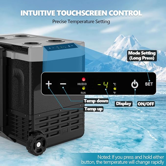 Kndko 12 Volt Car Refrigerator, 42 Quart Dual-Zone Portable Electric Cooler, Large Car Fridge 12V/24V DC/100-240V AC, -4℉~68℉, 12v Cooler with Wheels & Baskets for Road Trip, Truck, Camping