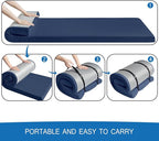Memory Foam Camping Mattress Pad 3 Inch Thick, Portable Sleeping Pad with Waterproof Cover, Portable Roll Up Cot Mattress Pad Floor Mat for Travel Truck Bed Tent 72" x 24"x 3"