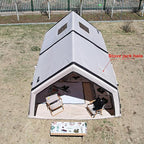 4 Season Air Tent Glamping Tent with Separate Living and Sleeping Area,Waterproof Pop-Up Outhouse Yurt with Pump and Stove Jack Hole, 8-10 Person Camping Quick Set Up