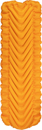 KLYMIT Insulated Static V2 Inflatable Sleeping Pad | Upgraded Comfort | Portable, Ultralight, Easy to Inflate, Foldable Air Bed for Camping, Backpacking & Hiking — Saffron