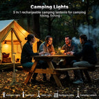 Telescopic Camping Light - 10500mAh Rechargeable Camping Lantern with Storage Bag, Dimmable Magnetic Tent Lamp, Waterproof Camping Lights Outdoor Emergency Lights for Home Power Outage, Hiking -Green