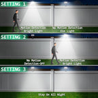 Clip On Solar Light Outdoor, Motion Sensor Security Light, USB Charging and Solar Powered Fence Lights for Yard, Deck, Gutter, Camping, 3 Mode Settings, IP65 Waterproof, 1 Pack