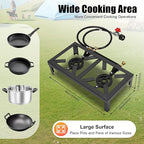 Portable Burner Outdoor Gas Stove Propane Cooker with Adjustable 0-20Psi Regulator Hose Camp Cooker Outdoor Gas Stove for Patio Camping, BBQ, Home Brewing, Turkey Fry