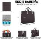 Eddie Bauer Cooler Tote Bag | Insulated | Vacation | Travel | Camping | Tailgate | Beach | Picnic | Festival | Shoulder Carry | Top Handle - Black