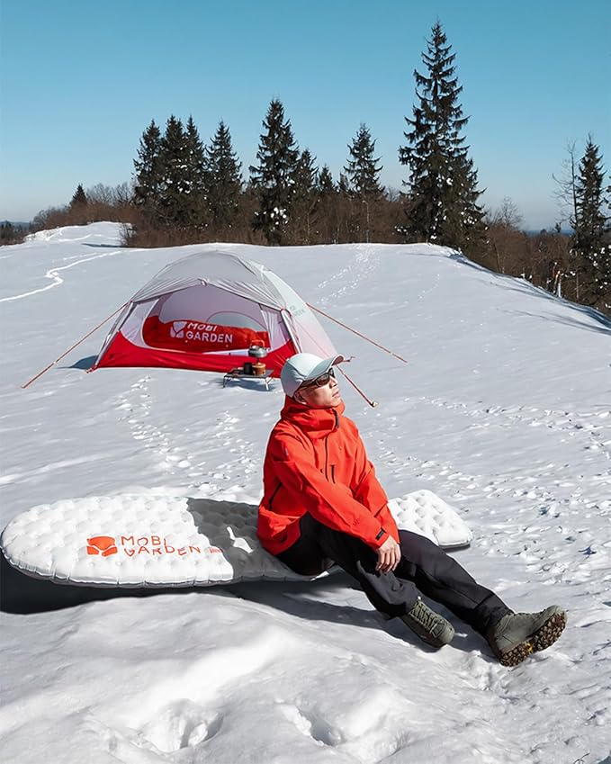 Mobi Garden Gennye Pro Ultralight Mummy Sleeping Pad, R-Value 8.8 Cold Weather Backpacking Mat, Compact Inflatable Air Mattress with Thermal Reflective Tech for Winter Alpinism, Noise Reduction Design
