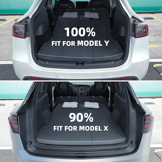 Tesla Model Y Camping Mattress Pad, 3 Inch Memory Foam Sleeping Pad Foldable Mattress for SUV Car Bed Conversion, Portable Foam Pad for Road Trips and Travel