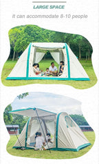 Inflatable Tent Clamping Tent for 8-10 People Oxford Fabric Air Tent Waterproof Oversized Family Tent for Outdoor Camping and Glamping