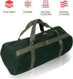24" Grill Accessory Storage Bag, Tools Storage for Outdoor Grilling, Thick Canvas Double Zipper Utensil Carry Bag for Camping Hiking Barbecue, Dark Green
