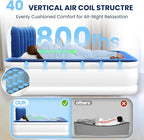 Queen Air Mattress with Headboard, Built-in Pump, 19" Raised Comfort Design, 800 lbs Max, 48-Hour Leak-Tested PVC, 3.5 Min Fast Inflation & Headboard, Durable Air Bed for Home, Guests Bed, Travel