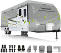 Umbrauto RV Cover 14-16ft: 7 Layers Travel Trailer Cover, Waterproof Camper Cover, Toy Hauler Cover with Tongue Jack Cover, Extra Windproof Ropes, Gutter Covers