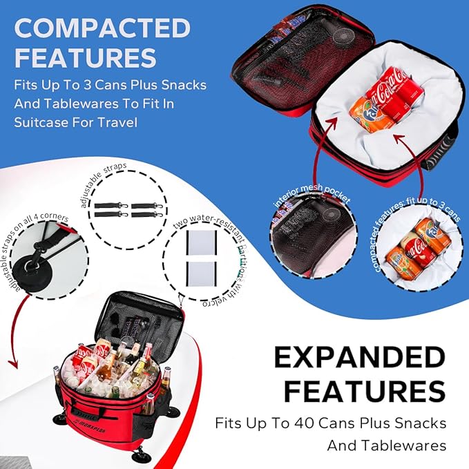 Waterproof PVC Material Paddleboard Cooler Deck Bag,40 cans Sup Deck Cooler Bag,Cooler Bag for Paddleboard,Lunch Box Cooler Insulated Bag,Camping Cooler Bag,Kayak Cooler Bag