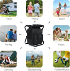 Portable Backpack Stool Cooler Chair for Adults Heavy Duty 350lbs, Lightweight Folding Detachable Large Camping Seat Backpack Cooler Chair for Fishing Hunting Travel