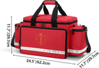 Trunab Emergency Responder Trauma Bag Empty, Professional First Aid Kits Storage Medical Bag with Inner Dividers and No-Scratch Bottom, Ideal for EMT, EMS, Paramedics, Red, BAG ONLY