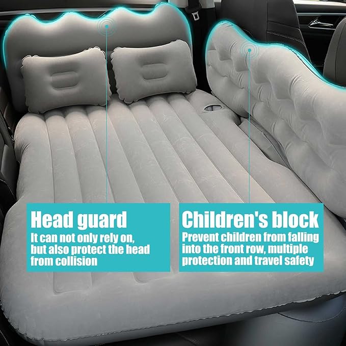 Bed Car Mattress Camping Mattress, Inflatable Thickened Car Air Bed with Air Pump Portable Sleeping Pad Mattress for Home Car Travel Camping,Pink
