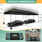 COBIZI 10x30 Pop Up Canopy Tent, Wedding Party Tent with 8 Sidewall One Push Setup Glow, 3 Adjustable Height Air Vent Waterproof UPF50+, Wheeled Bag, Sandbag, Stake, Rope for Commercial, Outdoor