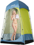 VEVOR Camping Shower Tent, 1 Room, Portable Privacy Tent Changing Room with Ground Stakes, Ropes, Carry Bag, and Steel Poles, 200D Oxford Fabric with Silver Coating, for Camping, Beach, Fishing