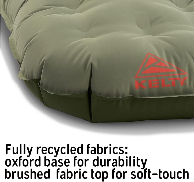 Kelty Kush Queen Air Bed W/Battery-Powered Pump, PVC-Free Queen Air Mattress, Comfy and Plush 6-inch Pad, Carry Bag Included - Indoor/Outdoor Camping Air Bed
