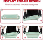 9-IN-1 Collapsible BBQ Prep Tub with Cutting Board, Portable Grill Prep Station with Side Brackets, Lids, Knives, Meat Claws and Drain Rack, Space-Saving for Kitchen, RV, Camping, Green