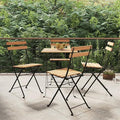 Folding Bistro Chairs 4 pcs,Outdoor Chairs,Garden Chair,Kitchen Chairs,Camping Chair,Leisure Chair,Decorative Chair,Conversation Chair,for Patio,Balcony,Party,Solid Wood Teak and Steel