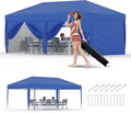 10'x20' Pop Up Canopy Tent with 6 Sidewalls, Waterproof and UV Resistant Outdoor Gazebo, Easy Up Sun Shade Shelter for Parties, Events, Backyard, Camping