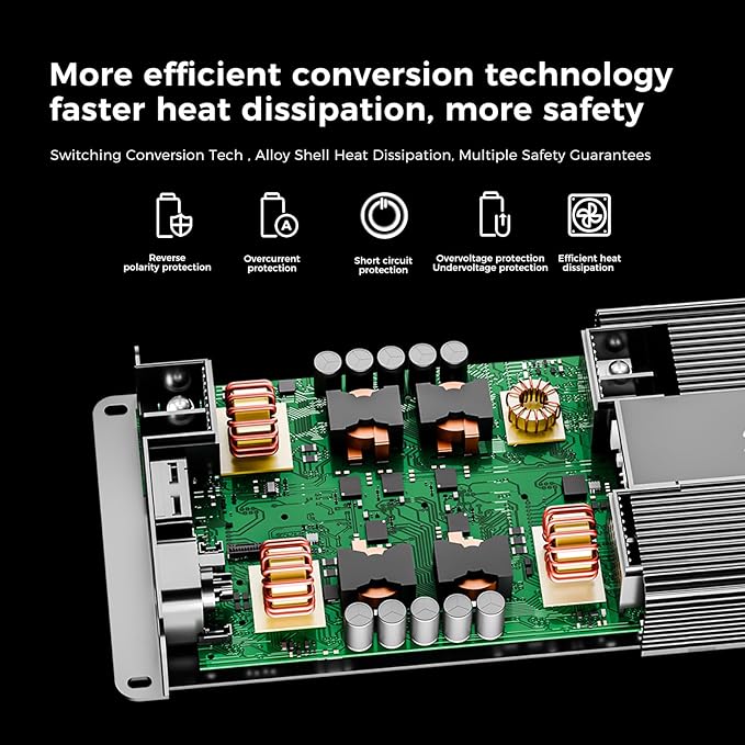 Alternator Charger Fleet 1000 Compatible with Power Station Solar Generators, Car and Solar Max 1000W Driving Car DC-DC Battery Charger sutible for Gasoline RVs,SUVs,Diesel Cars, Boats