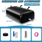 3000 L/800 Gal Water Bladder Tank, Foldable Portable Water Storage Container, Emergency Water Bag for RV, Truck Bed, Fire Prevention, Drought Resistance, Black